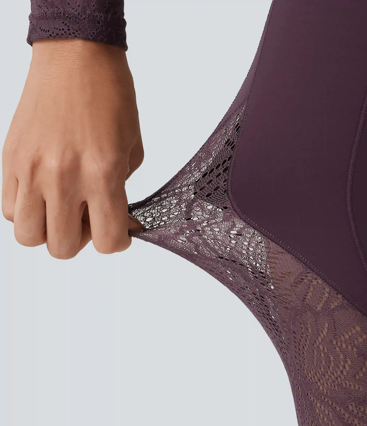 Halara UltraSculpt™ High Waisted Tummy Control Contrast Lace Yoga Flare Leggings with Pockets