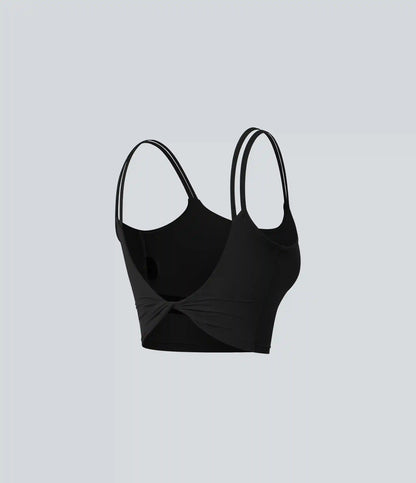Halara UltraSculpt™ Double Straps Twisted Backless Cropped Yoga Tank Top