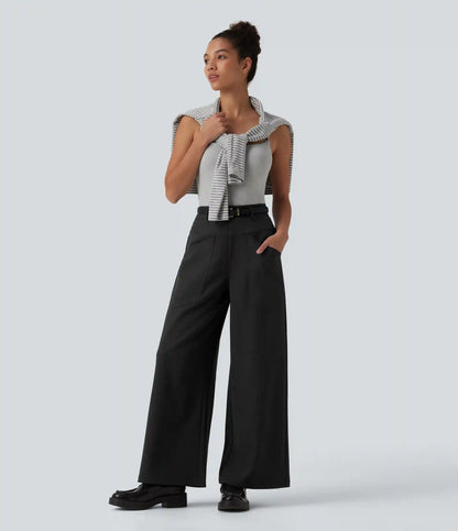 Mid Rise Work Baggy Pants with Pockets