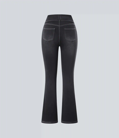Halara Flex™ High Waisted Pockets Washed Casual Bootcut Jeans