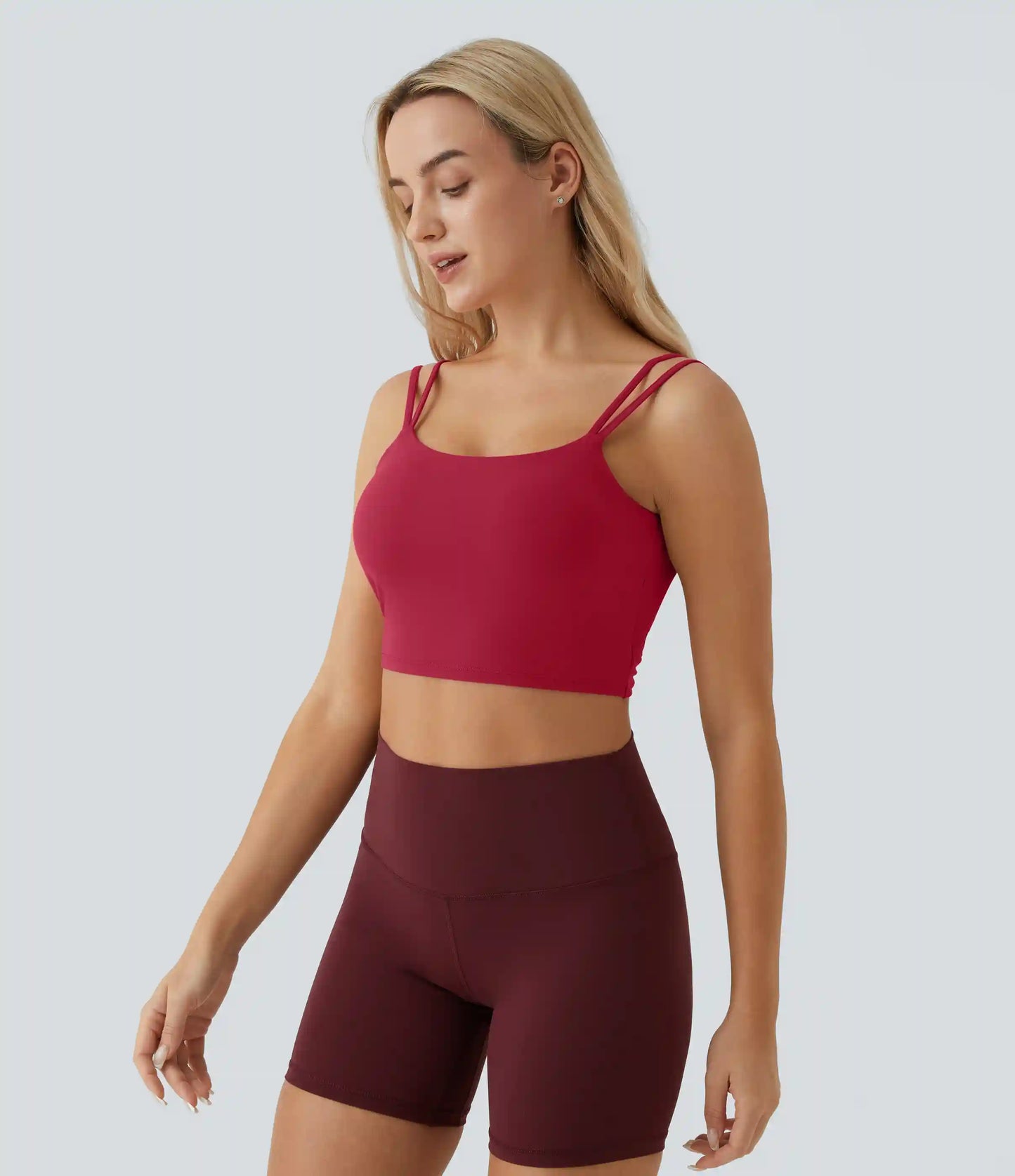 Double Straps Cropped Yoga Tank Top