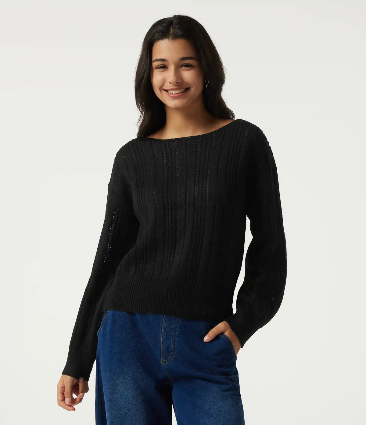 Round Neck Long Sleeve Casual Sweater