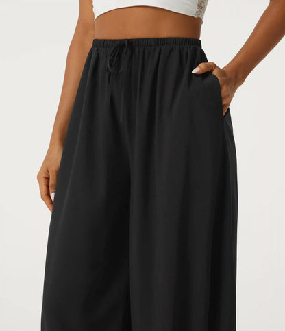 Breezeful™ High Waisted Drawstring Contrast Lace Quick Dry Dance with Pockets