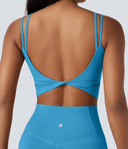 Halara UltraSculpt™ Double Straps Twisted Backless Cropped Yoga Tank Top