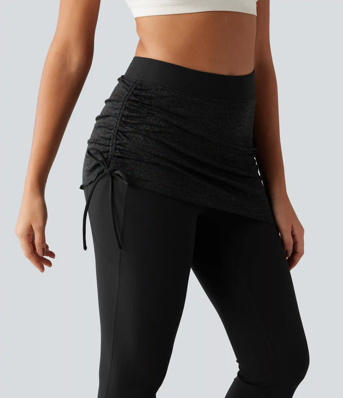 Halara UltraSculpt™ High Waisted Contrast Lace Leopard Print Bootcut Yoga Leggings with Pockets
