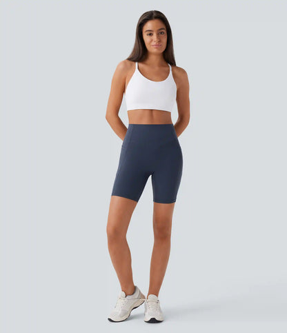 Halara UltraSculpt™ High Waisted Scrunch Butt Lifting Tummy Control Side Pocket Shaping Workout Biker Shorts 7''