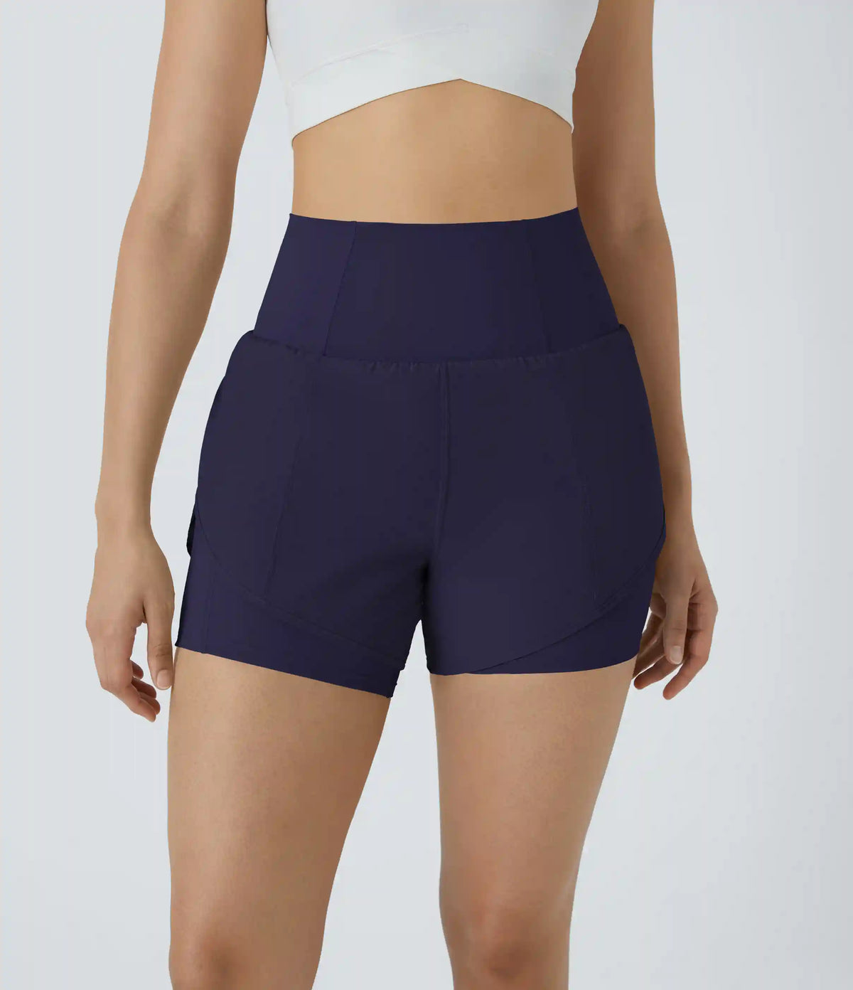 Breezeful™ Super High Waisted Curved Hem 2-in-1 Pocket Quick Dry Yoga Shorts 3.5''