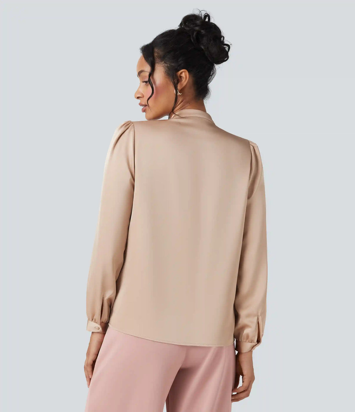 Tie Front Long Sleeve Work Shirt
