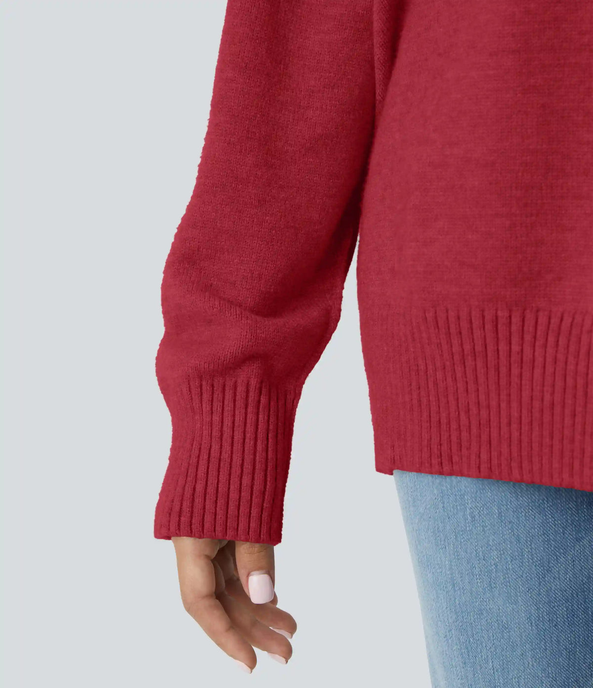 Round Neck Dropped Shoulder Long Sleeve Casual Sweater