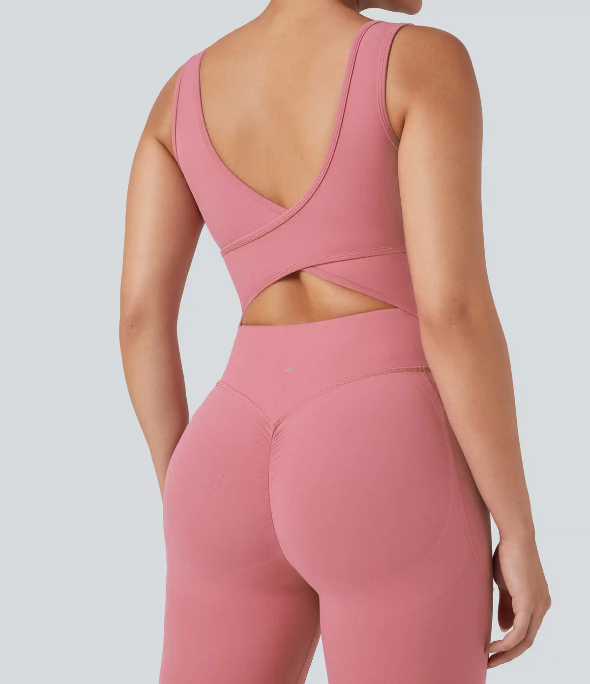 Halara UltraSculpt™ V Neck Tummy Control Butt Lifting Workout Jumpsuit with Pockets
