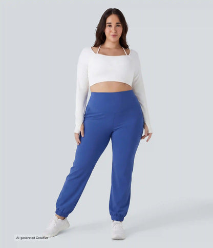 Plus Size SoftlyZero™ High Waisted Tummy Control Dance Balloon Joggers with Pockets