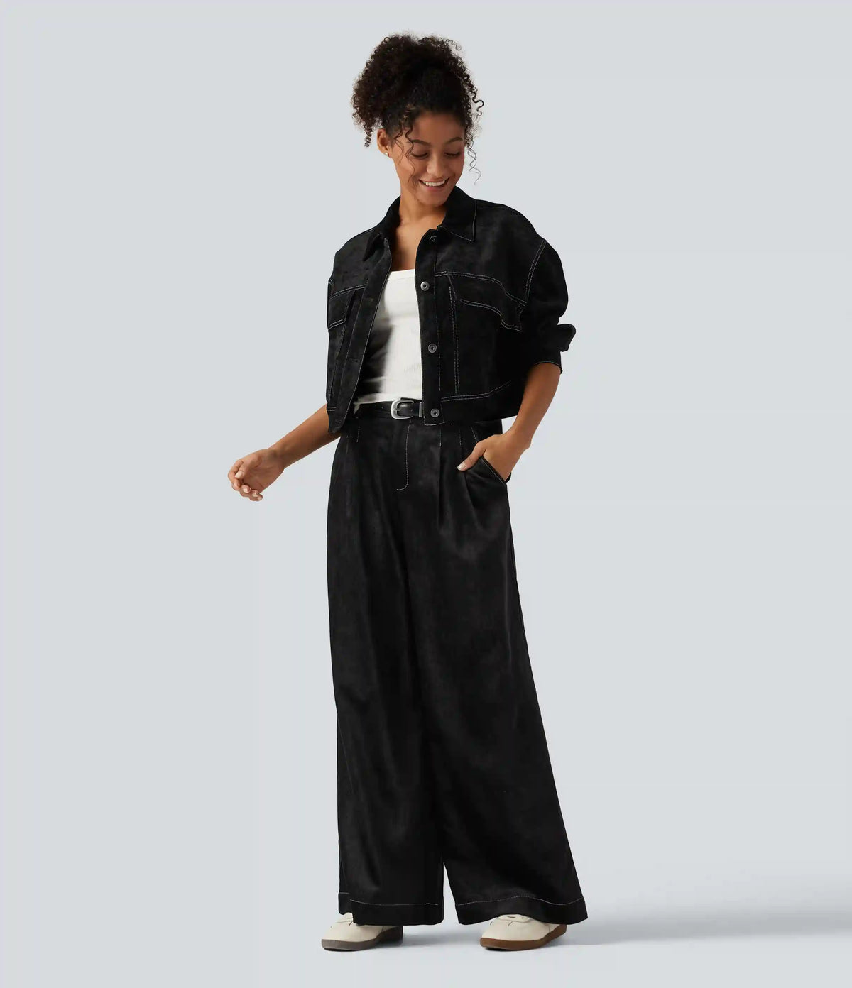 Long Sleeve Casual Shirt Jacket with Pockets