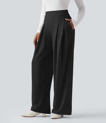 High Waisted Work Wide Leg Pants with Pockets