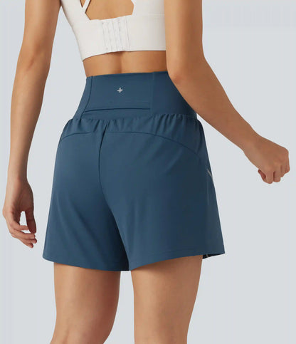 SoftlyZero™ Airy Reflective High Waisted 2-in-1 InstantCool Yoga Shorts 5'' with Pockets
