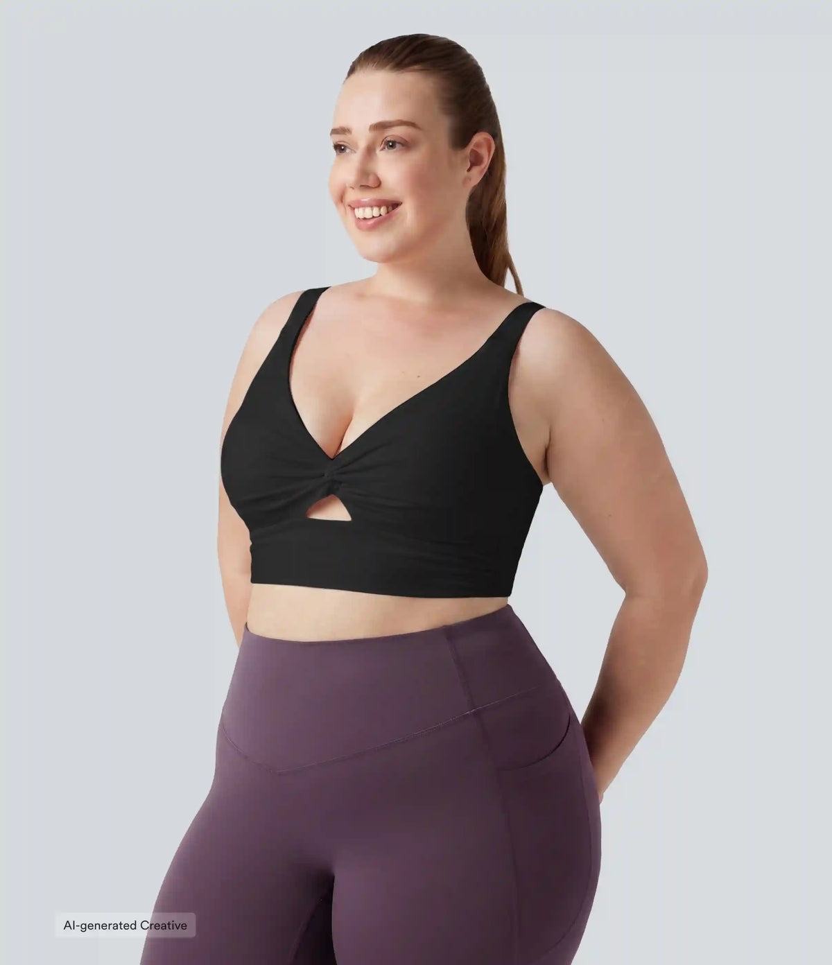 Plus Size Halara UltraSculpt™ Light Support Molded Cups Push-Up Yoga Sports Bra