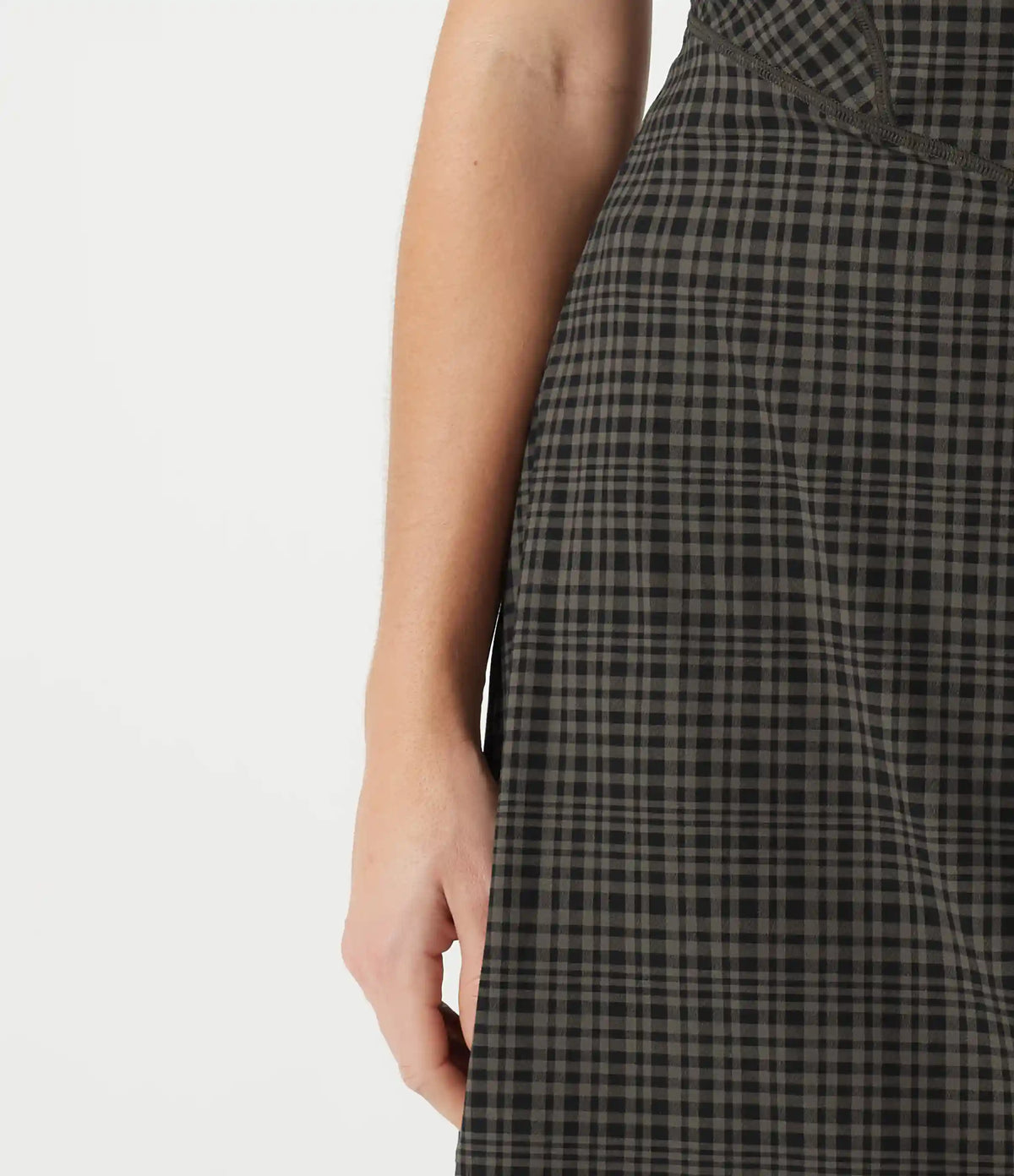 Halara UltraSculpt™ Check Plaid Print Square Neck Corset 2-in-1 Built-in Bra Mini Casual Dress with Pockets-Easy Peezy