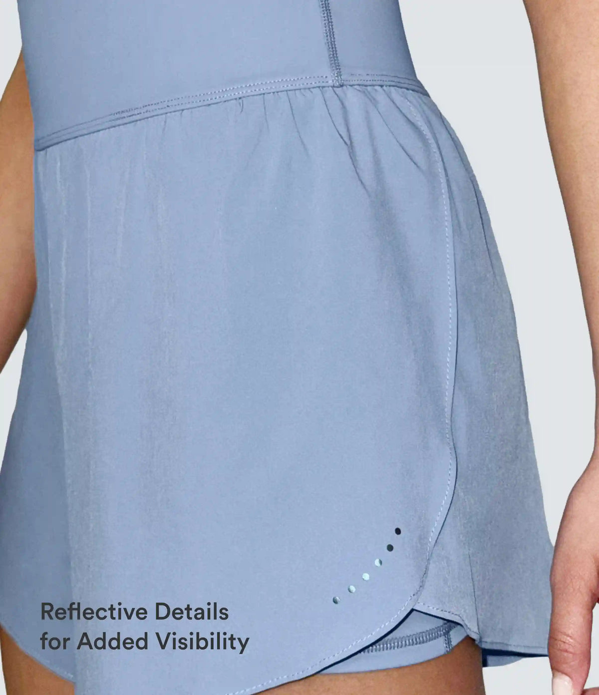 SoftlyZero™ QuickDry High Waisted Tummy Control Reflective Dots Crossover Hem 2-in-1 Running Shorts 5'' with Pockets
