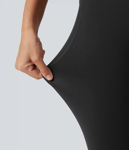 Halara UltraSculpt™ High Waisted Tummy Control Stretchy PU Yoga Leggings with Pockets