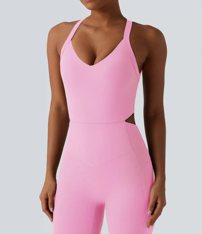 Halara UltraSculpt™ Tummy Control Bootcut Training Jumpsuit with Pockets-Easy Peezy Edition