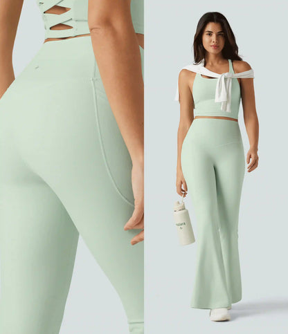 Halara UltraSculpt™ High Waisted Tummy Control Flare Yoga Leggings with Pockets