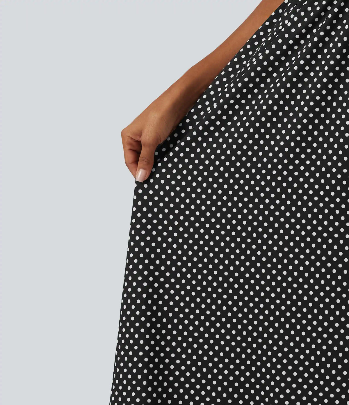 Sleeveless Backless Crossover Built-in Bra Polka Dot Midi Casual Flowy Dress with Pockets DD-F Cups