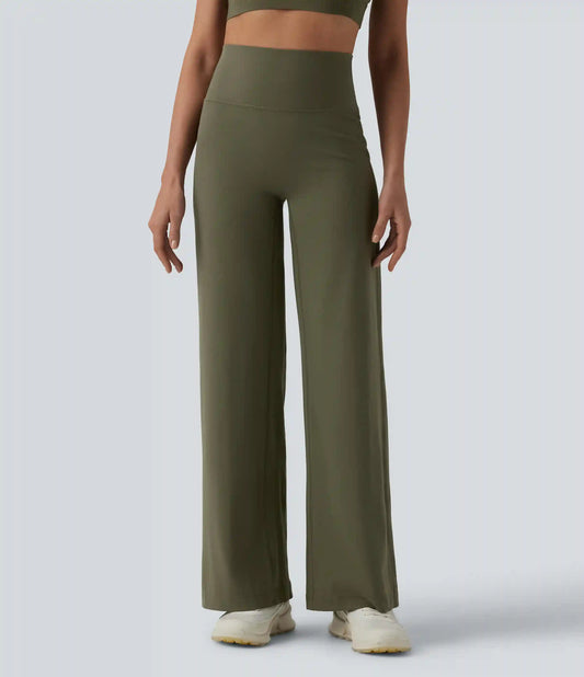 SoftlyZero™ High Waisted Tummy Control Straight Leg Ruched Yoga Pants