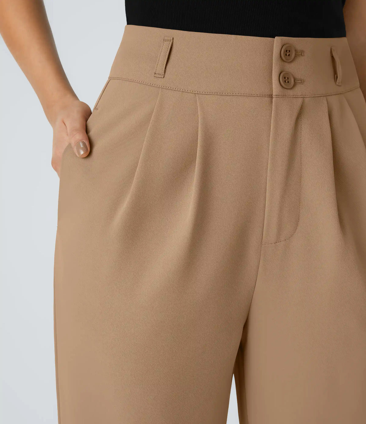 Halara Flex™ High Waisted Zipper Pocket Shirred Straight Leg Work Pants