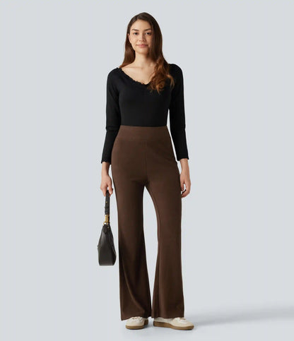 High Waisted Flare Casual Pants