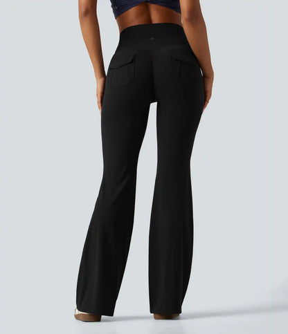 Halara UltraSculpt™ High Waisted Tummy Control Ruched Flare Yoga Leggings with Pockets
