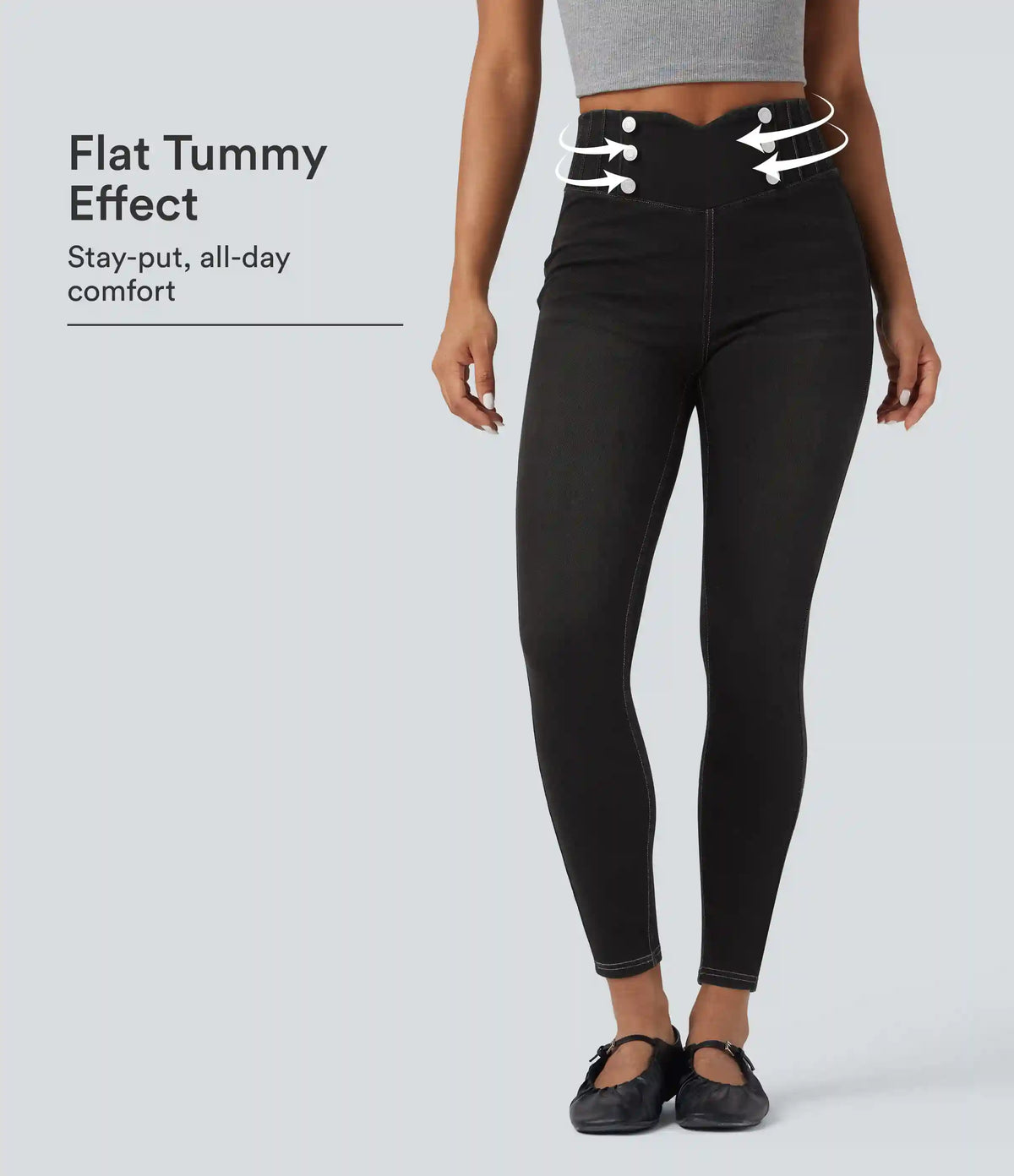 Halara Flex™ High Waisted Tummy Control Skinny Denim Casual Leggings with Pockets