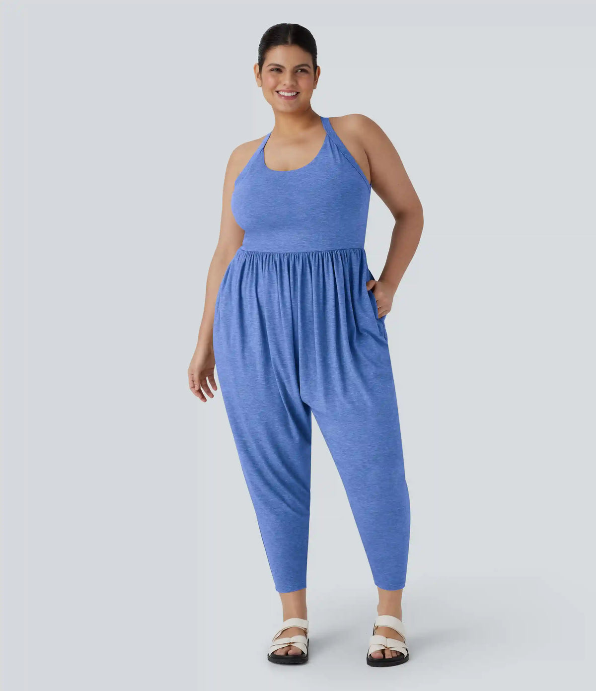 Harem Casual Plus Size Jumpsuit with Pocket-Easy Peezy Edition