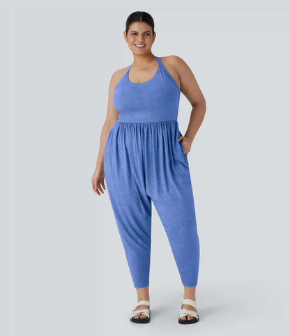 Harem Casual Plus Size Jumpsuit with Pocket-Easy Peezy Edition