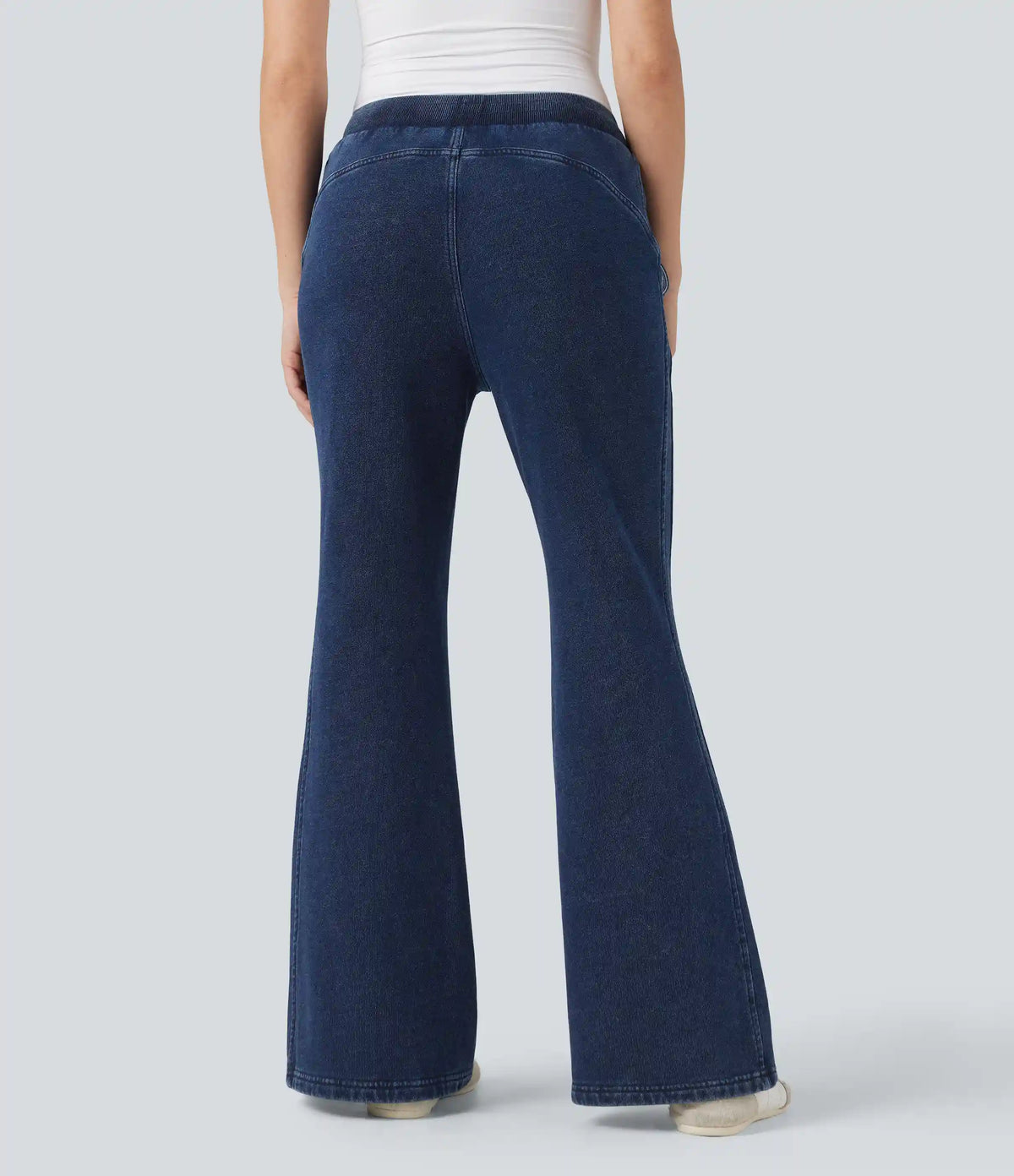 Halara Flex™ Mid Rise French Terry Casual Flare Sweatpants Jeans with Pockets