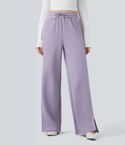 High Waisted Drawstring Casual Pants with Pockets