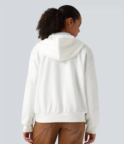 Hooded Dropped Shoulder Long Sleeve Work Sweatshirt
