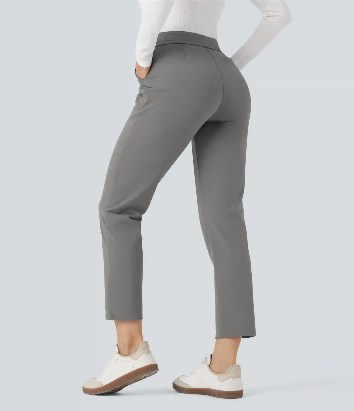 Halara Flex™ DayStretch Foldover High Waisted Drawstring 7/8 Slim Work Pants with Pockets