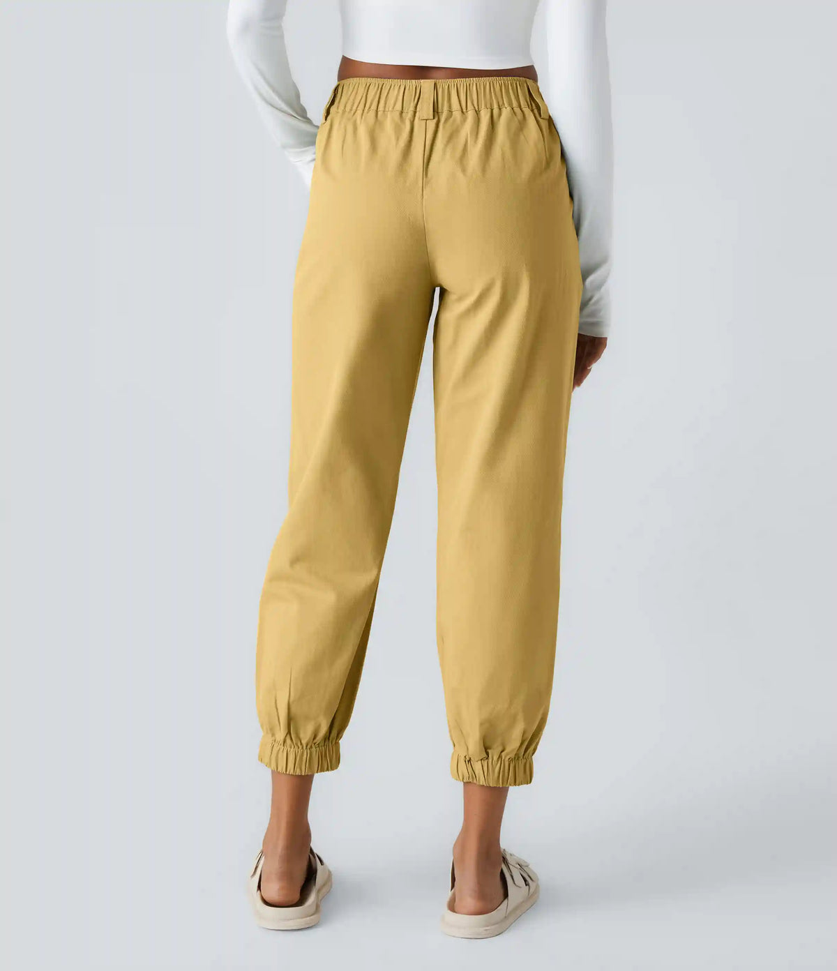 Mid Rise Casual Joggers with Pockets
