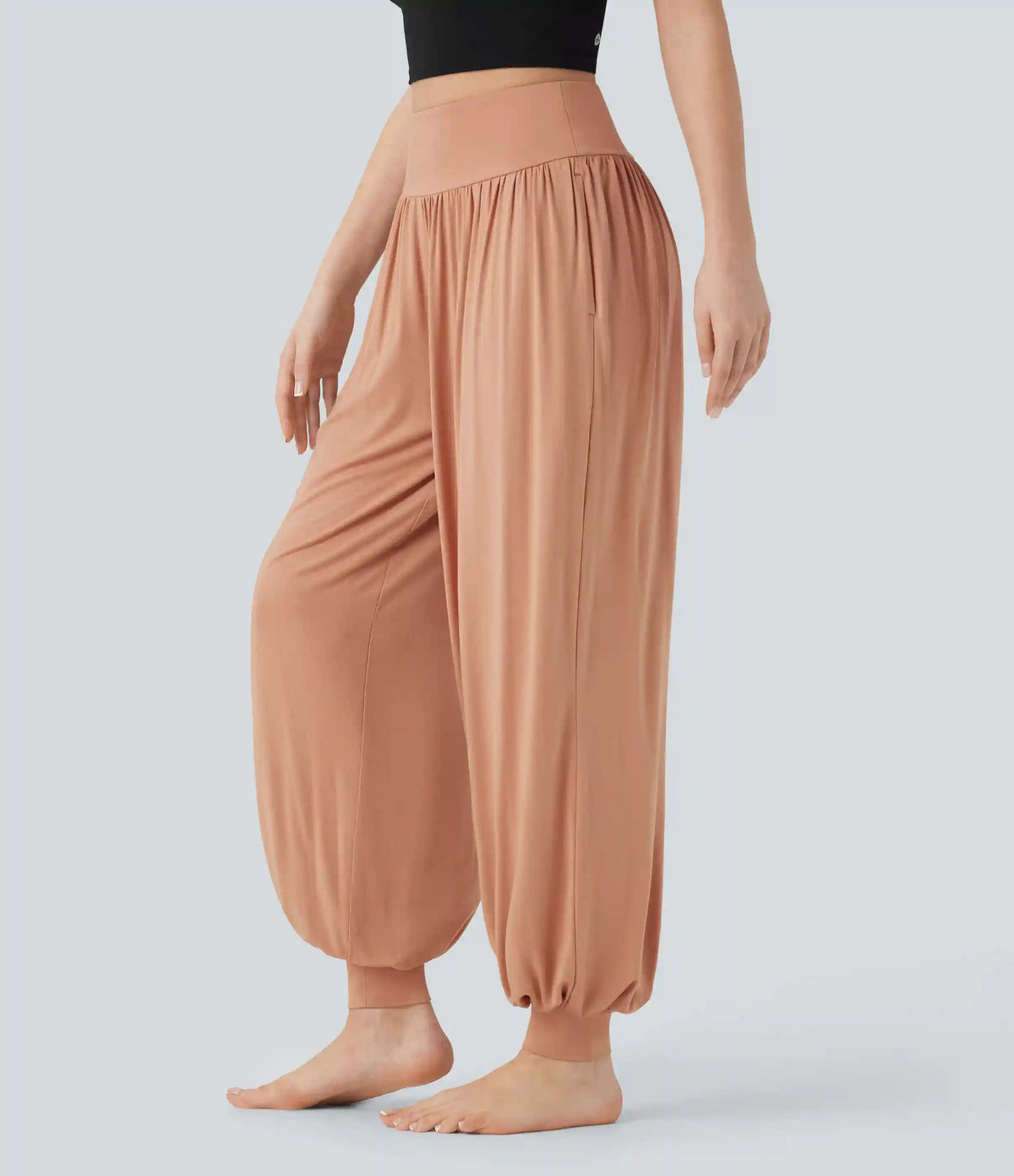 High Waisted Tummy Control Yoga Baggy Joggers with Pockets