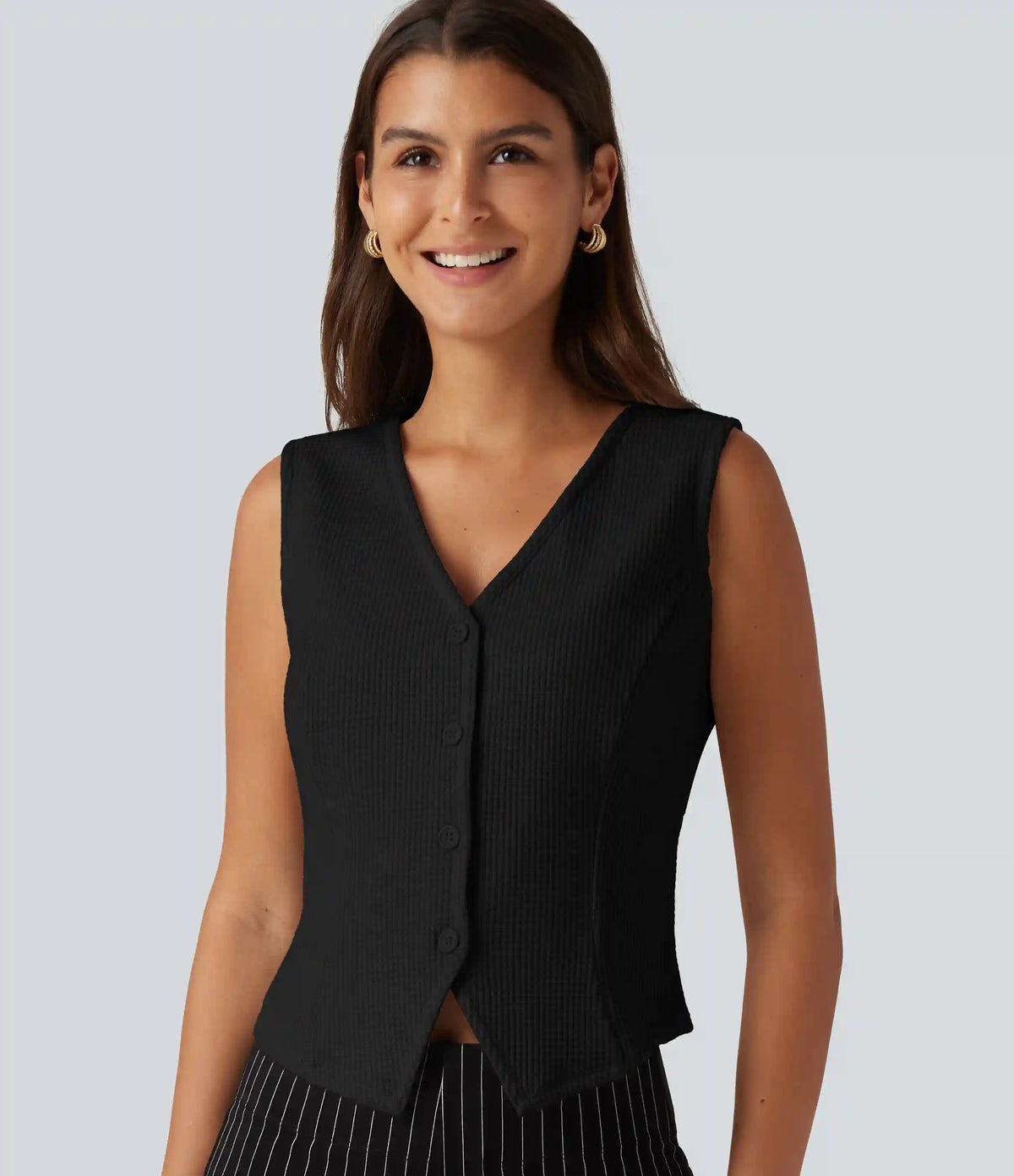 V Neck Waffle Work Vest