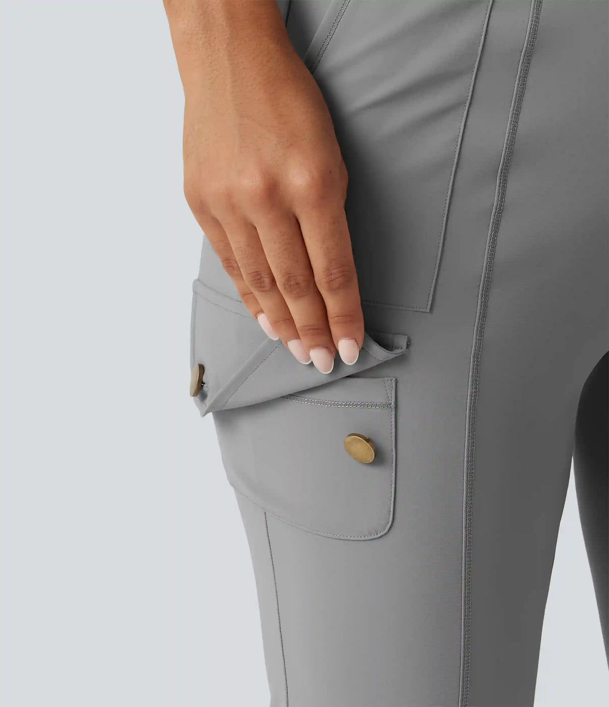 High Waisted Solid InstantCool Skinny Hiking Cargo Pants with Pockets