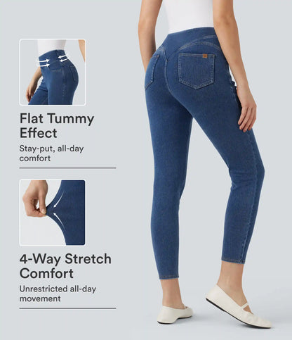 Halara Flex™ High Waisted Tummy Control Butt Lifting Denim Casual Leggings with Pockets