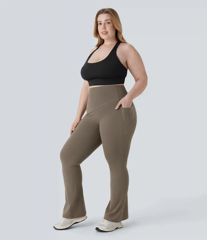 Halara UltraSculpt™ High Waisted Tummy Control Pocket Shaping Yoga Bootcut Plus Size Leggings