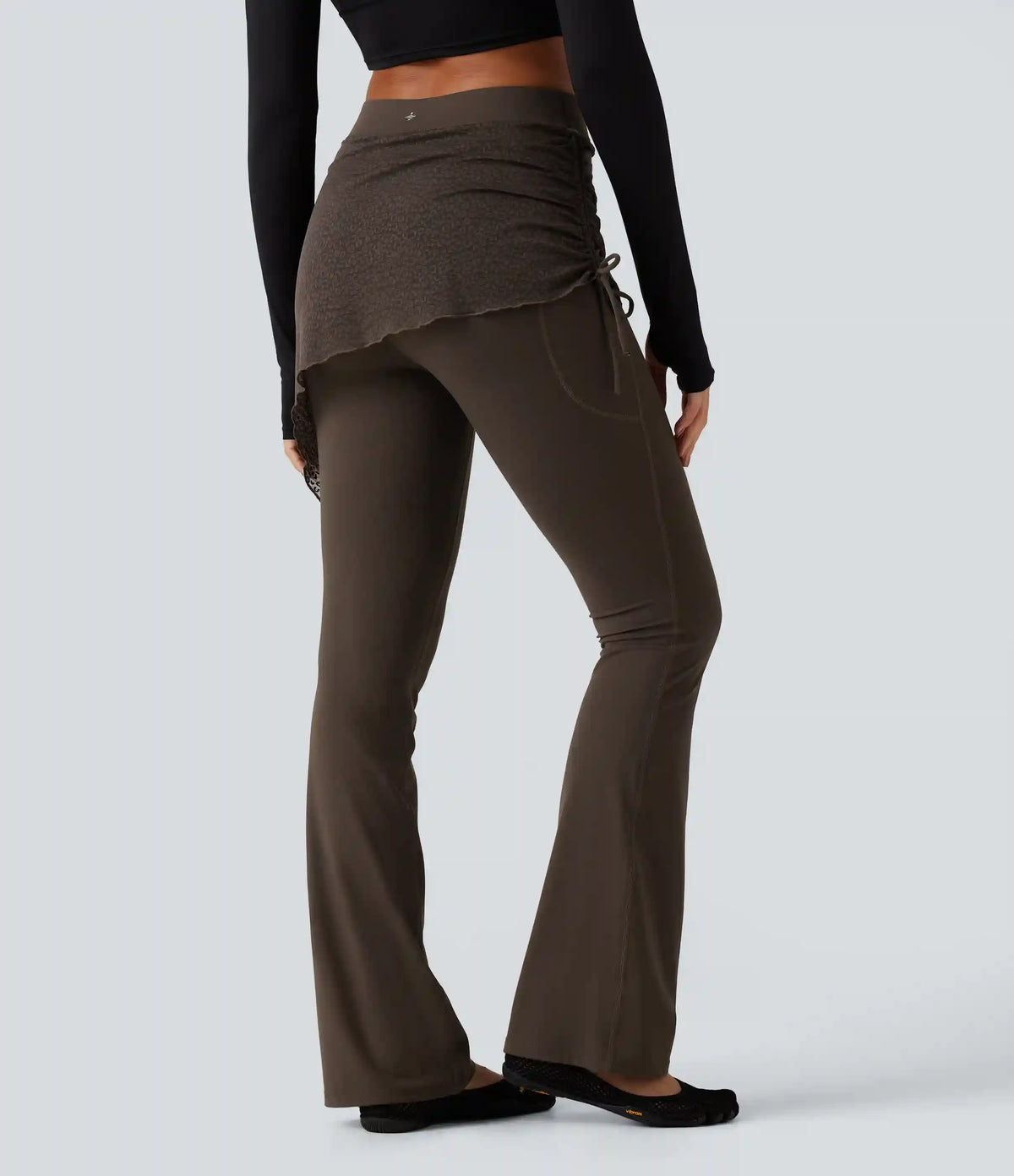 Halara UltraSculpt™ High Waisted Contrast Lace Leopard Print Bootcut Yoga Leggings with Pockets
