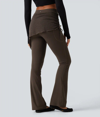 Halara UltraSculpt™ High Waisted Contrast Lace Leopard Print Bootcut Yoga Leggings with Pockets