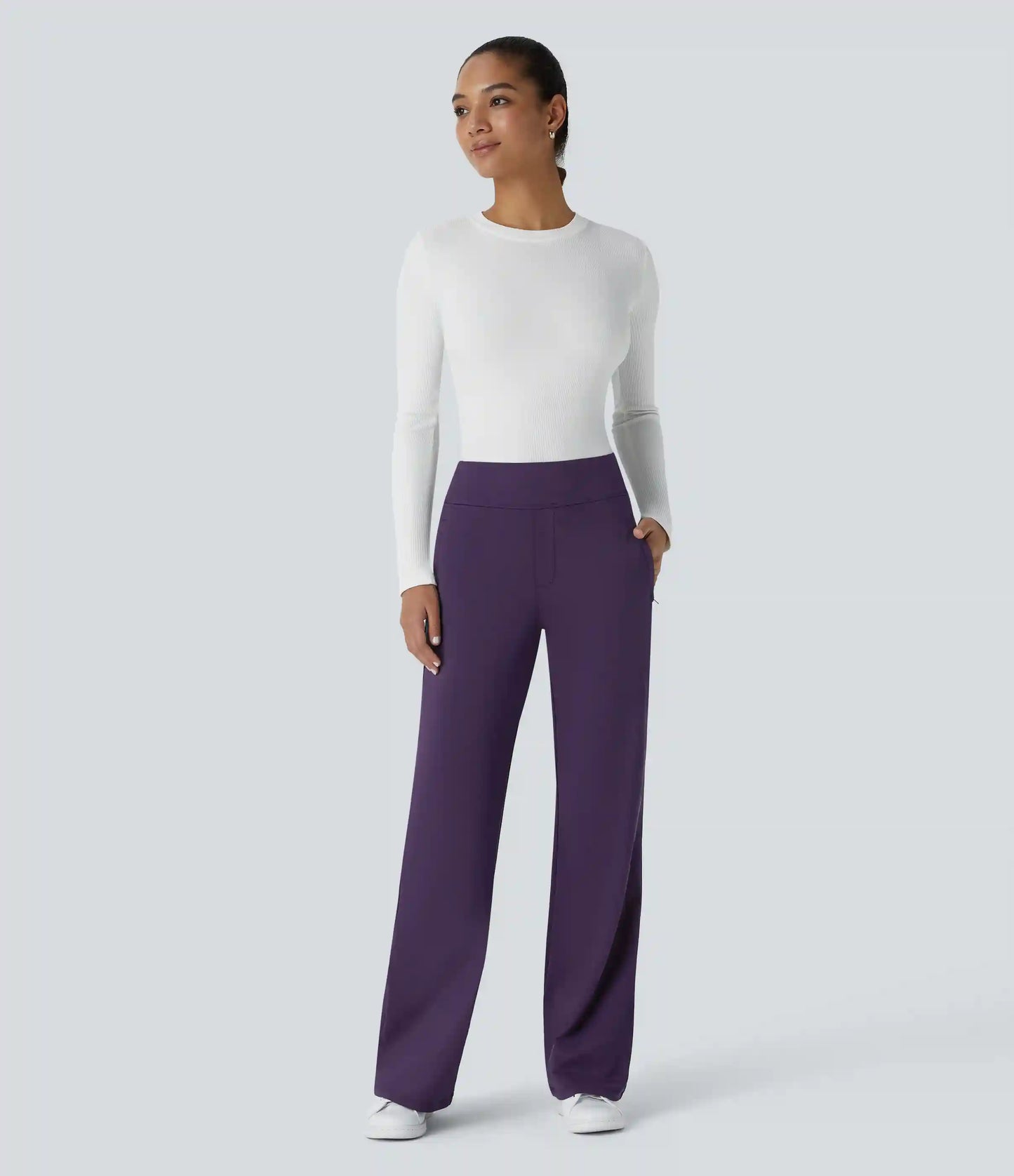 Halara Flex™ DayStretch Mid Rise Side Zipper Pocket Work Flare Pants