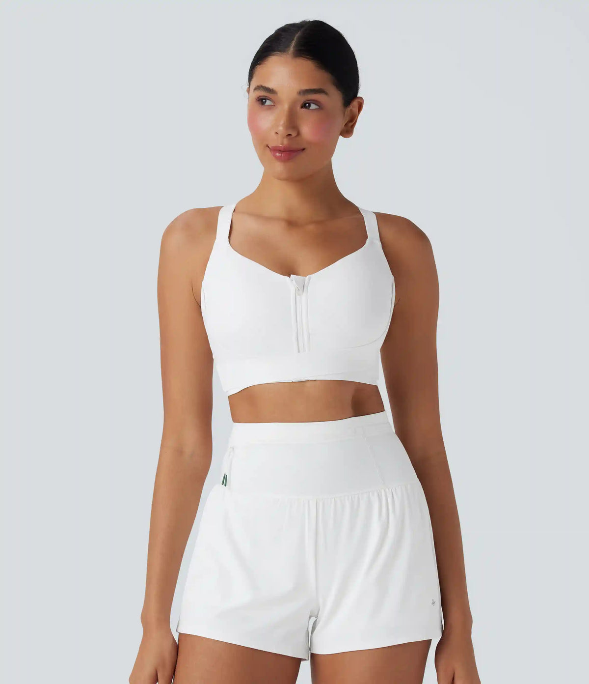 SpeedWave™ Medium Support Push Up Zipper Adjustable Buckle Quick Dry Running Sports Bra