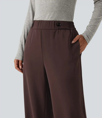 High Waisted Work Tapered Pants with Pockets