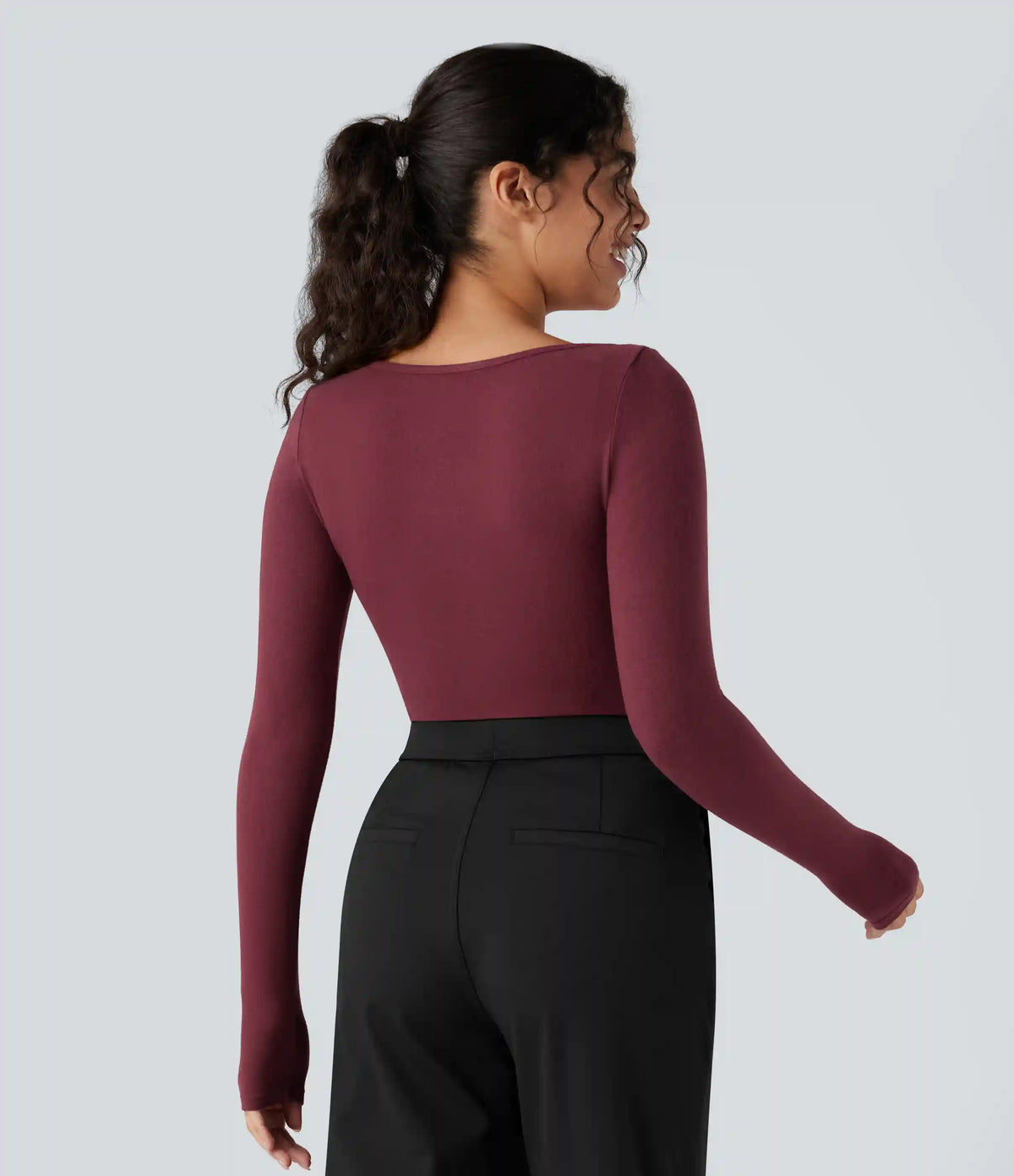 Halara HeatCore Scoop Neck Long Sleeve Work Warming T-Shirt