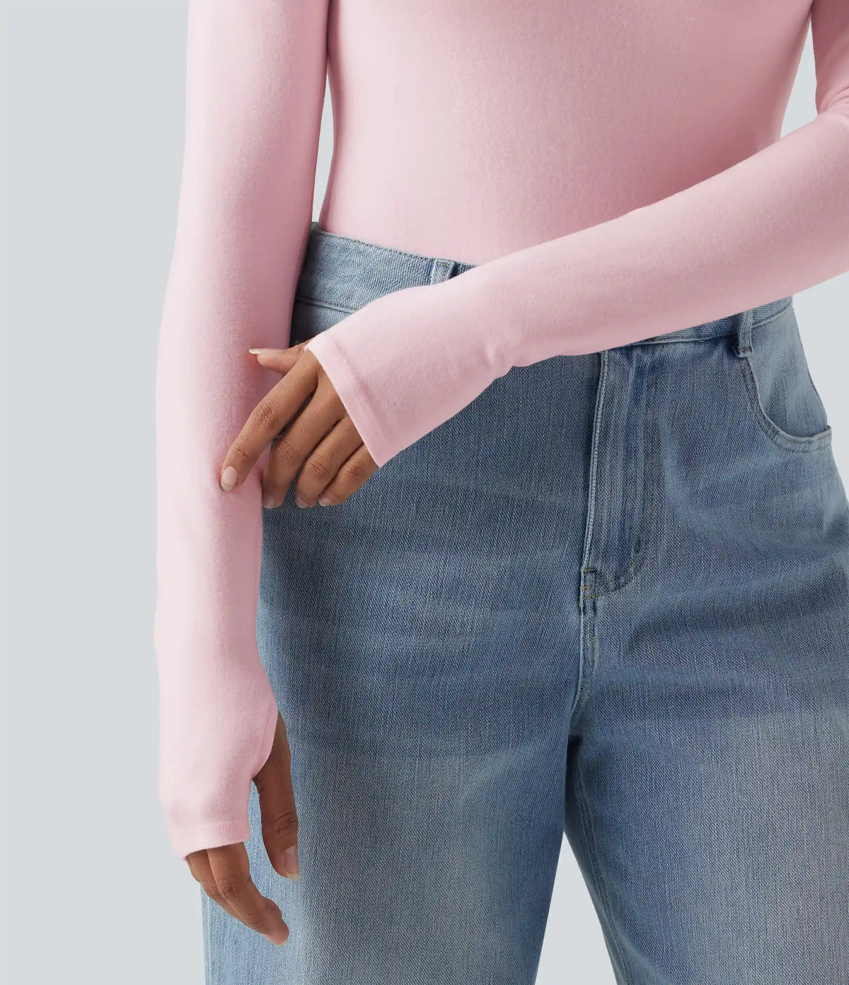 Halara HeatCore Turtleneck Long Sleeve Thumb Hole Casual Warming Top