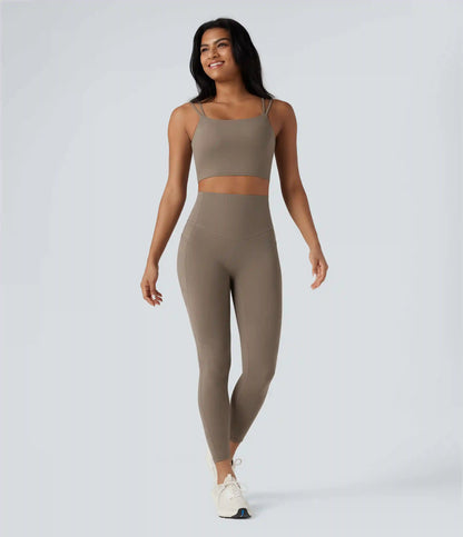 Halara UltraSculpt™ Double Straps Twisted Backless Cropped Yoga Tank Top